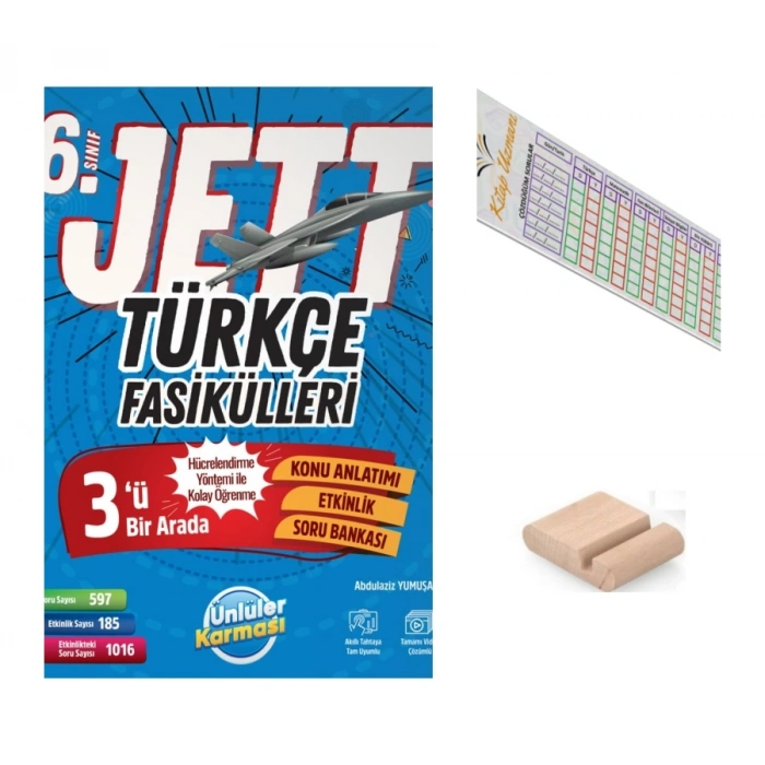 6.Sınıf Jett Türkçe Fasikülleri 2027 Maarif Modeli+Çözüm Ayracı+Telefon Tutucu