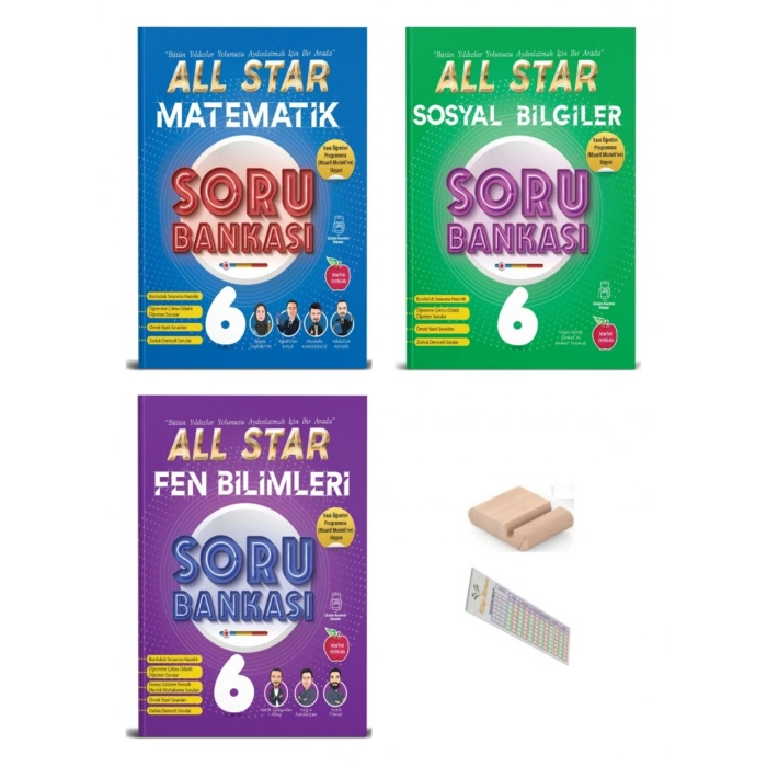 6.Sınıf ALL STAR Matematik Fen Sosyal Soru Bankası 2027 Maarif Modeli+Telefon Tutucu+Çözüm Ayracı