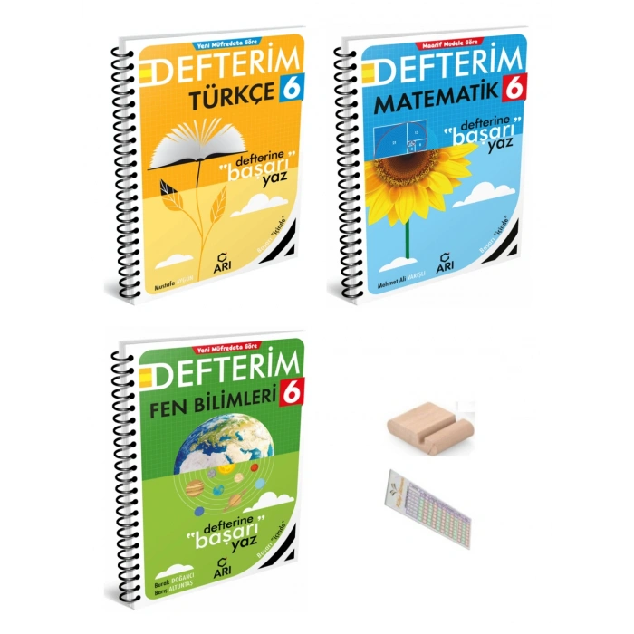 6.Sınıf Fen Matematik Türkçe Defterim 2027 Maarif Model +Telefon Tutucu +Çözüm Ayracı