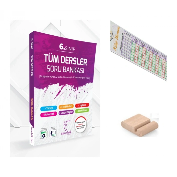 6.Sınıf TÜM DERSLER SORU KİTABI 2027 Maarif Model+Çözüm Ayracı+Telefon Tutucu