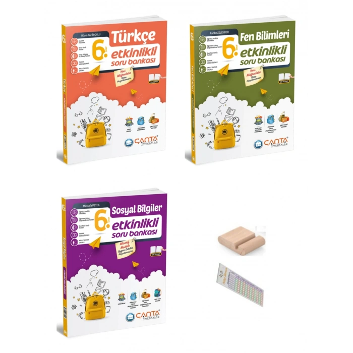 6.Sınıf Sosyal Fen Türkçe Etkinlikli Soru Bankası Maarif Model 2027+Çözüm Ayracı+Telefon Tutucu