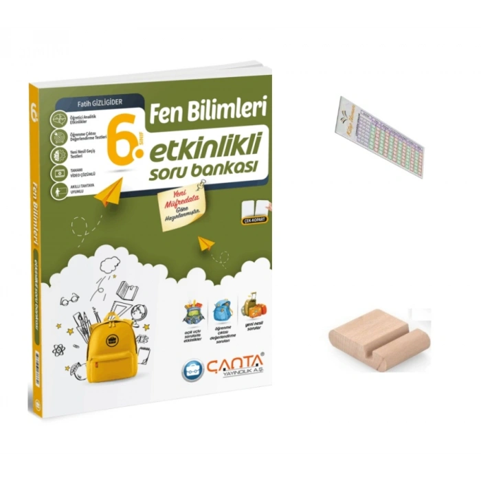 6.Sınıf Fen Bilimleri Etkinlikli Soru Bankası Maarif Model 2027+Çözüm Ayracı+Telefon Tutucu