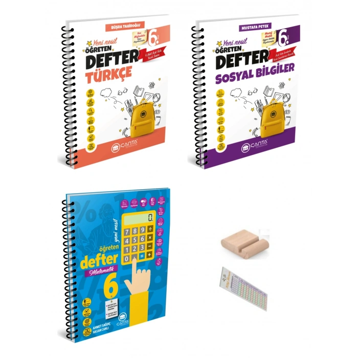 6.Sınıf Matematik Türkçe Sosyal Öğreten Defter Maarif Model 2027+Çözüm Ayracı+Telefon Tutucu