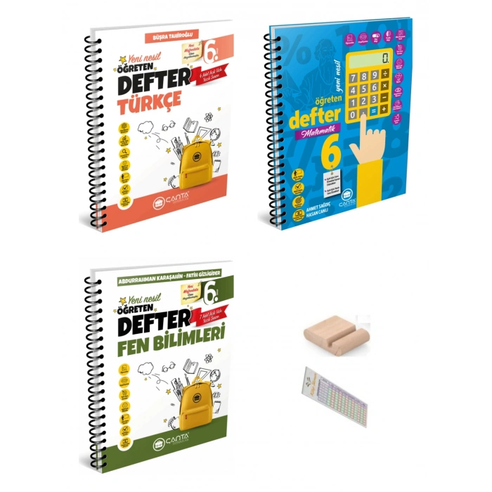 6.Sınıf Fen Matematik Türkçe Öğreten Defter Maarif Model 2027+Çözüm Ayracı+Telefon Tutucu