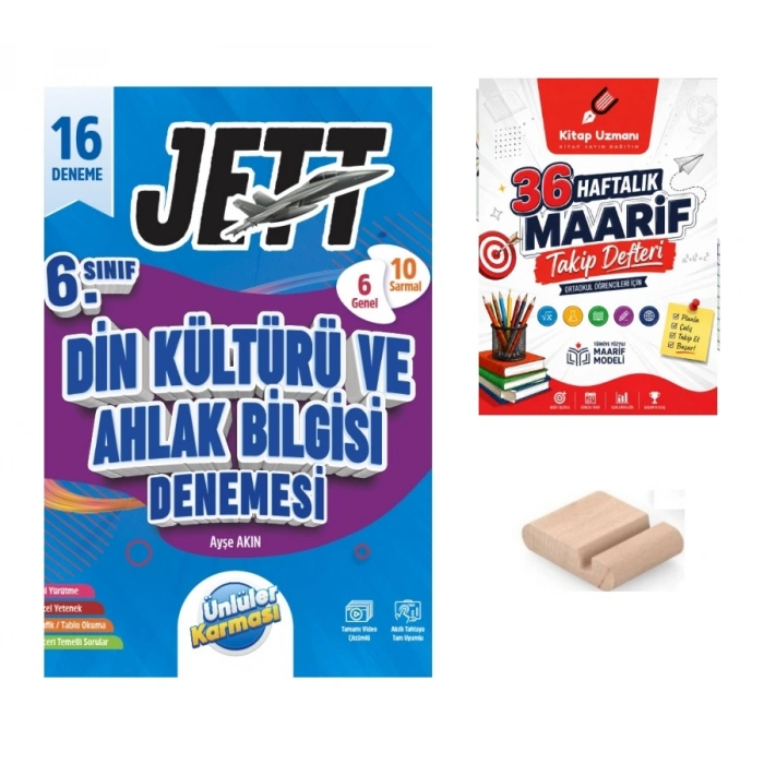 6.Sınıf Jettt Din Kültürü 16 lı Branş Denemesi Maarif 2027+Çözüm Ayracı+Telefon Tutucu
