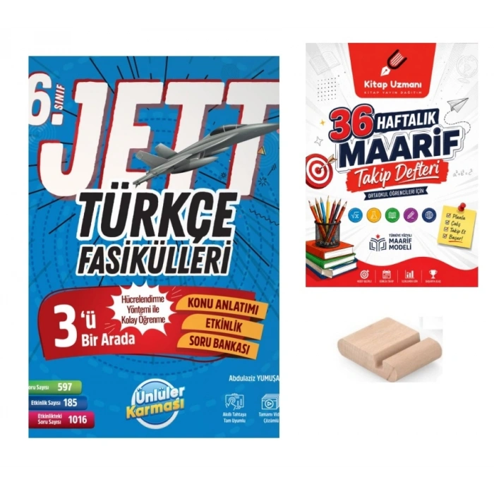6.Sınıf Jett Türkçe Fasikülleri 2027 Maarif Modeli+Maarif Defteri+Telefon Tutucu