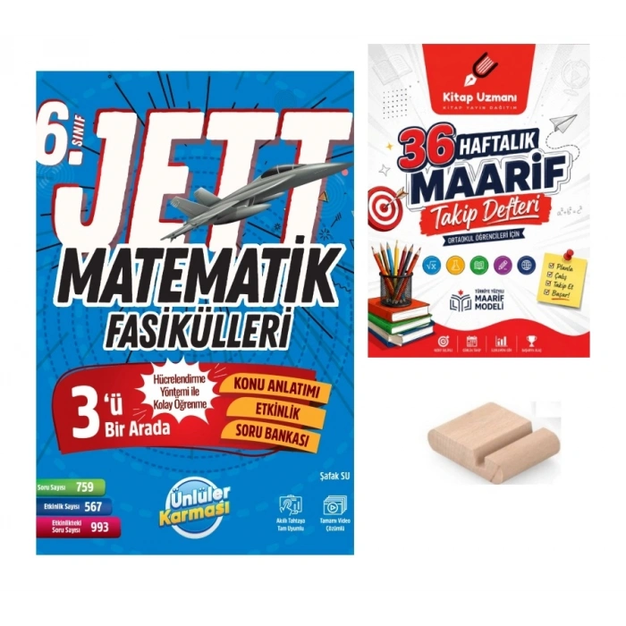 6.Sınıf Jett Matematik Fasikülleri 2027 Maarif Modeli+Maarif Defter+Telefon Tutucu