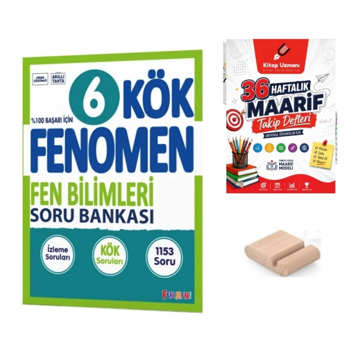 6.Sınıf KÖK Fenomen Fen Bilgisi Soru Bankası 2027 Maarif Model+Telefon Tutucu+Maarif Defteri