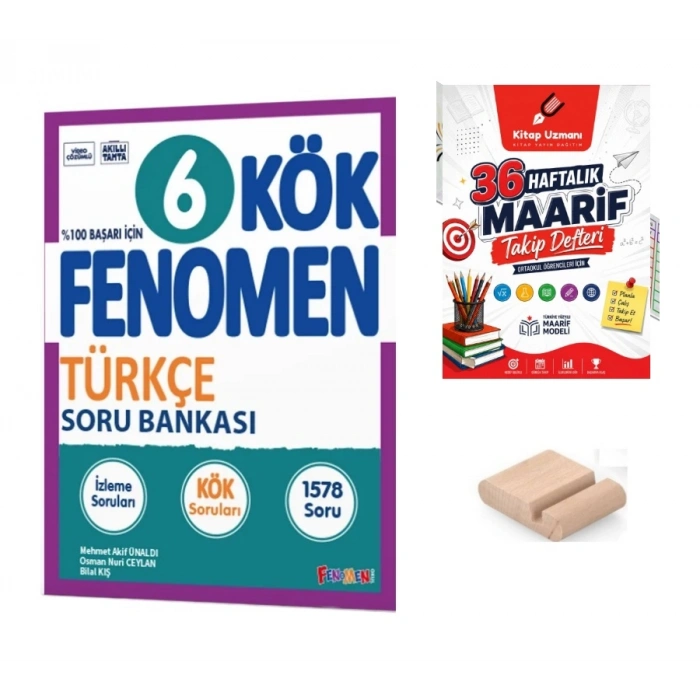 6.Sınıf KÖK Fenomen Türkçe Soru Bankası 2027 Maarif Model+Telefon Tutucu+Maarif Defteri