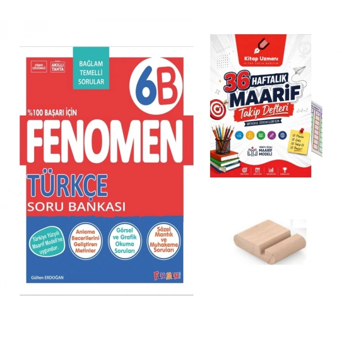 6.Sınıf 6B Türkçe Soru Bankası 2027 Maarif Model+Telefon Tutucu+Maarif Defteri