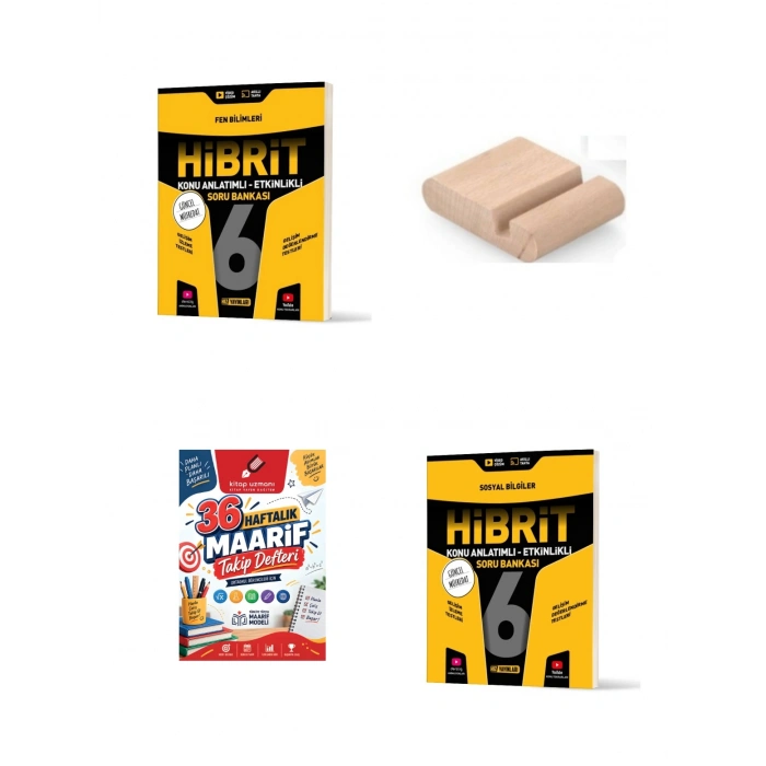 6. Sınıf Fen Sosyal HİBRİT Soru Bankası+Çözüm Ayracı+Telefon Ayracı
