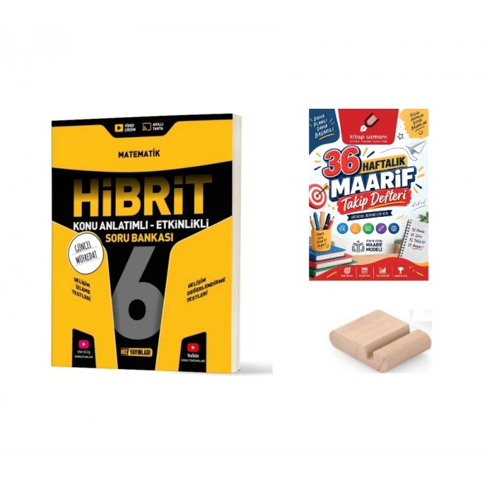 6. Sınıf Matematik HİBRİT Soru Bankası+Çözüm Ayracı+Telefon Ayracı