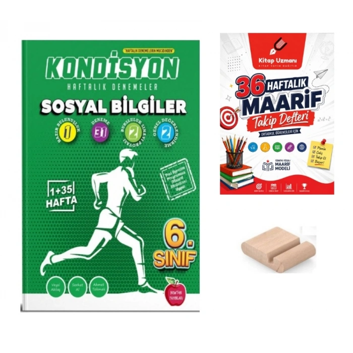 6.Sınıf Sosyal KONDİSYON Haftalık Kazanım Denemeleri 2027 Maarif Model+TelefonTutucu+Maarif Defteri