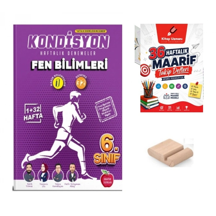 6.Sınıf Fen KONDİSYON Haftalık Kazanım Deneme 2027 Maarif Modeli+Telefon Tutucu+Maarif Defteri