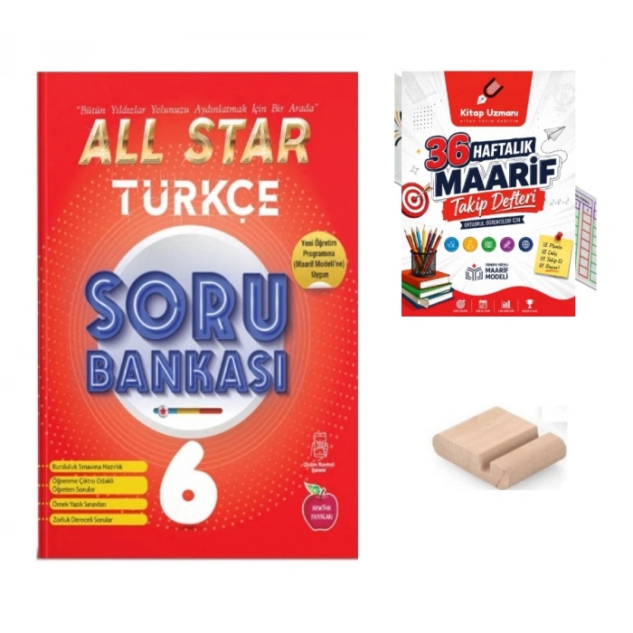 6.Sınıf Türkçe ALL STAR Soru Bankası 2027 Maarif Modeli+Telefon Tutucu+Maarif Defteri