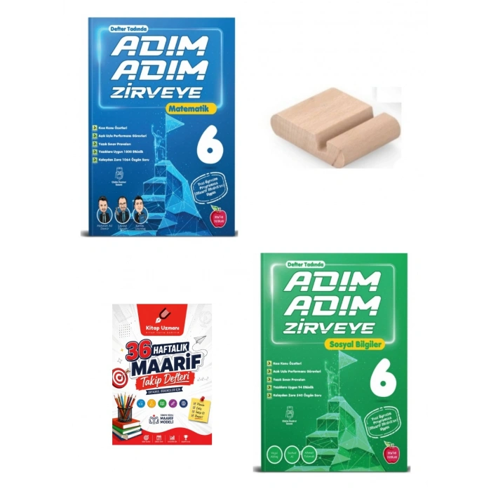 6.Sınıf Matematik Sosyal ADIM ADIM ZİRVEYE 2027 Maarif Modeli + Telefon Tutucu +Maarif Defteri