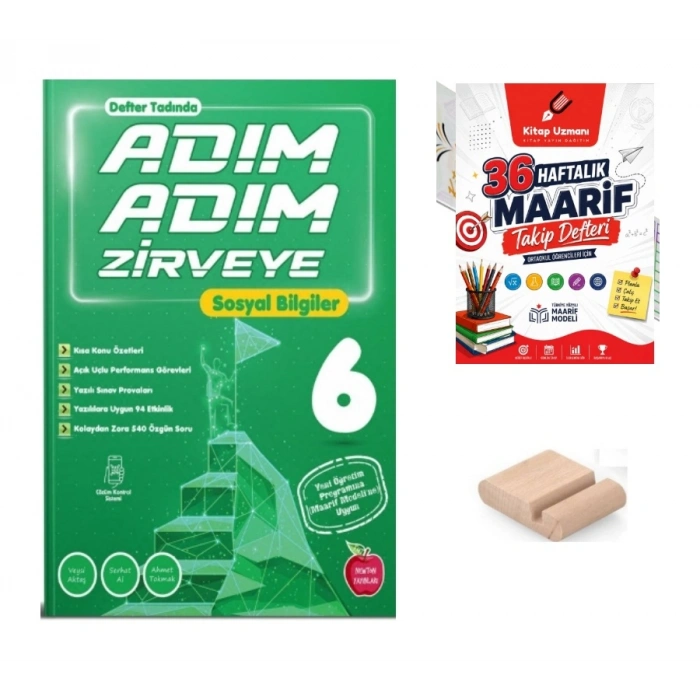 6.Sınıf Sosyal Bilgiler ADIM ADIM ZİRVEYE 2027 Maarif Modeli + Telefon Tutucu +Maarif Defteri