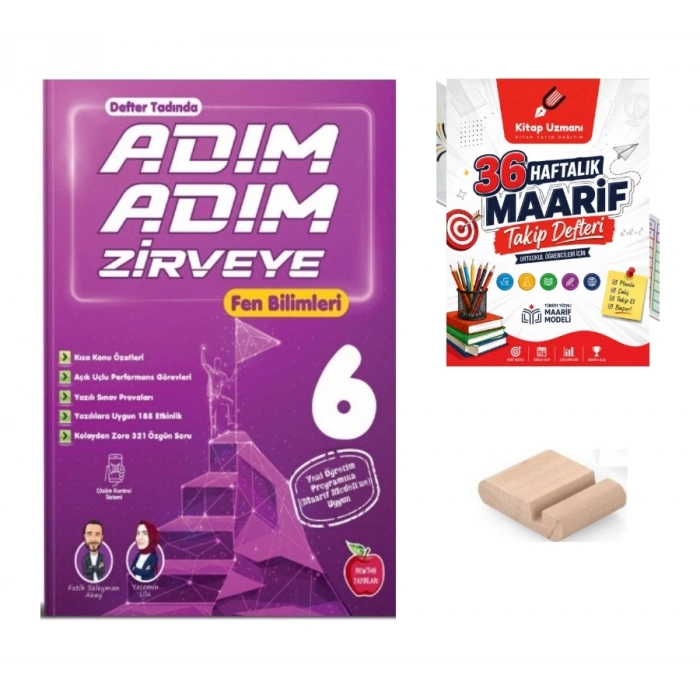 6.Sınıf Fen Bilimleri ADIM ADIM ZİRVEYE 2027 Maarif Modeli + Telefon Tutucu +Maarif Defteri