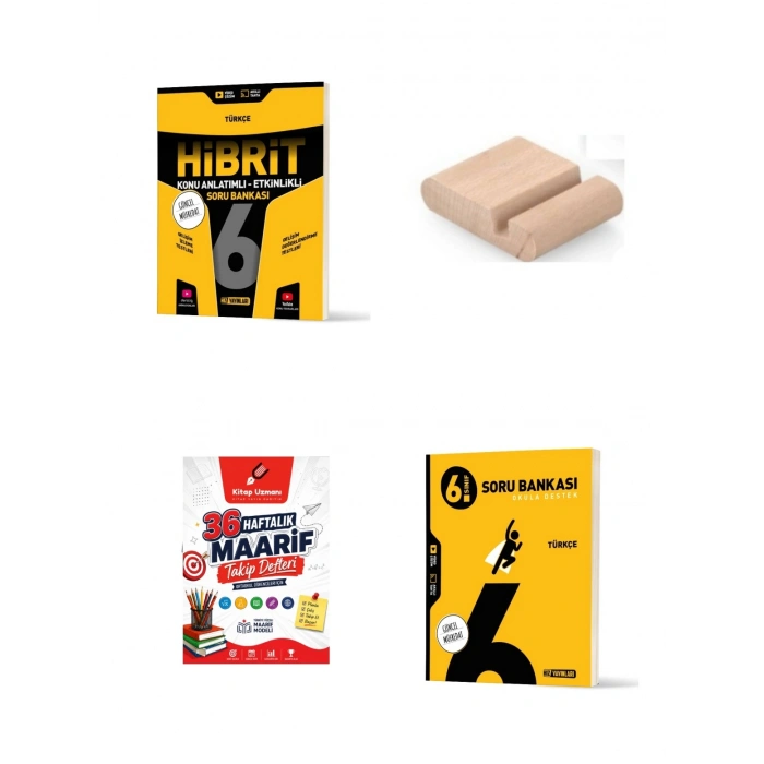6. Sınıf Türkçe HİBRİT-Türkçe Soru Bankası+Çözüm Ayracı+Telefon Tutucu