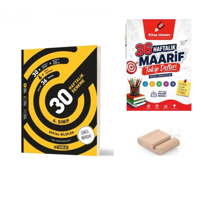 6. Sınıf Sosyal Haftalık Deneme+Çözüm Ayracı+Telefon Tutucu