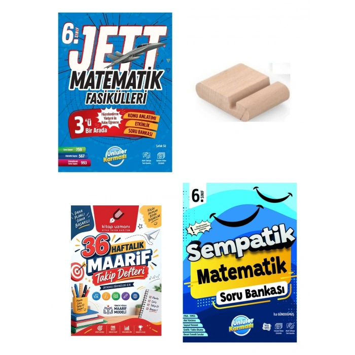6.Sınıf Matematik Fasikül - Matematik Sempatik Soru Bankası+Maarif Defteri+Telefon Tutucu