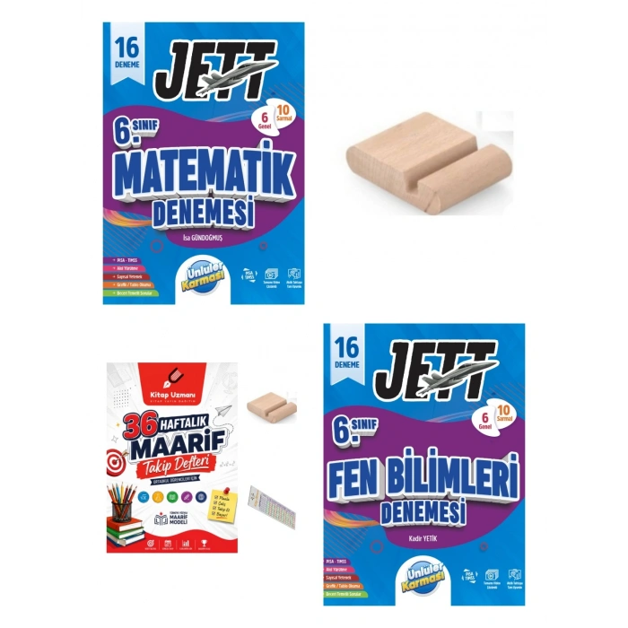 6.Sınıf Matematik Fen 16 lı Branş Denemesi+Maarif Defteri+Telefon Tutucu