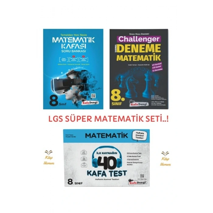 LGS Matematik 3lü Özel Set ( Matematik Soru Kafası +  Matematik Deneme + Matematik Kafa Test)