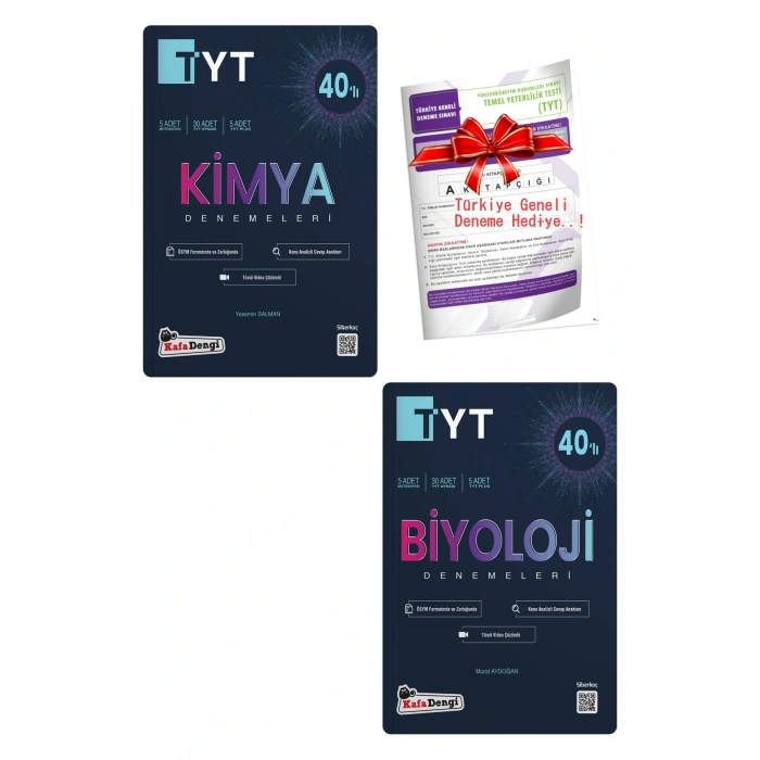 TYT Kimya ve TYT Biyoloji Branş Denemeleri + TYT Türkiye Geneli Deneme HEDİYE