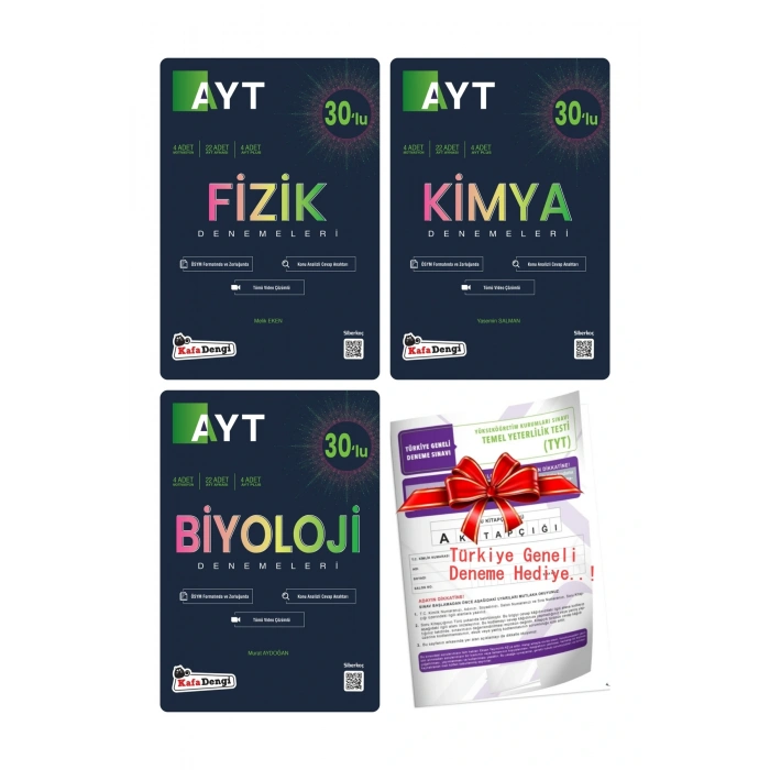 AYT Fizik + AYT Kimya +AYT Biyoloji Branş Denemeleri + TYT Türkiye Geneli Deneme HEDİYE