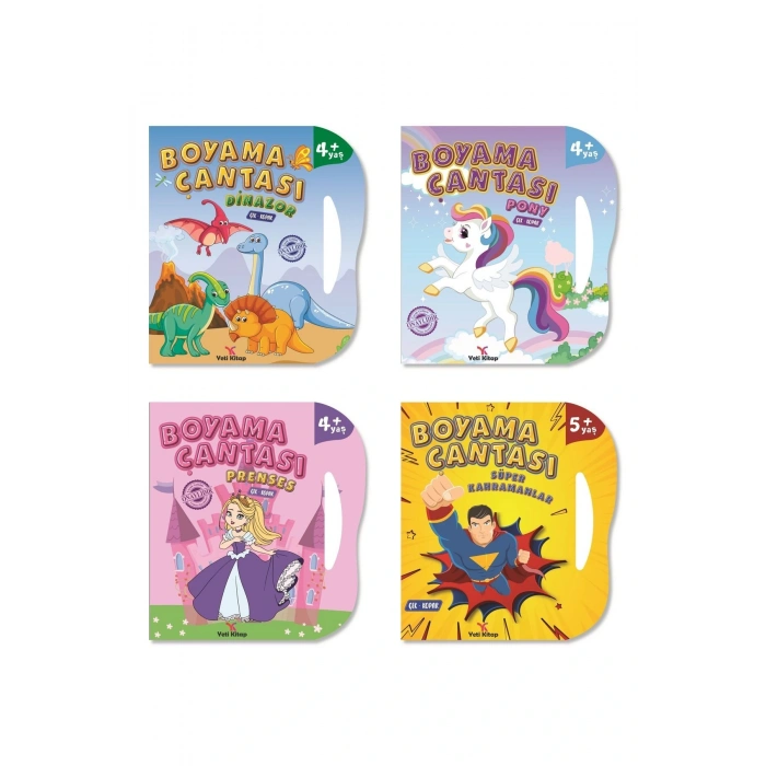 3 -5 Yaş Boyama Çantası 4 Kitap El Becerisi/prenses-ponydinazor-süper Kahramanlar