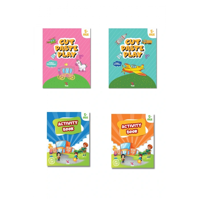 5 -6 Yaş İNGİLİZCE Kes Yapıştır Oyna - Aktivite Kitabı Aile Katılımlı -4 Kitap
