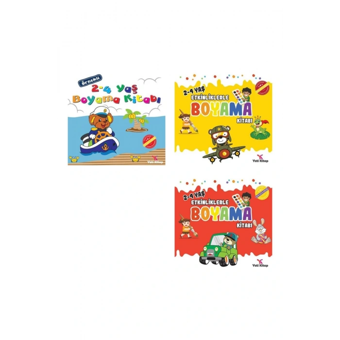 2 -4 Yaş Etkinliklerle Boyama Kitabı 3 lü Set Okuma Takip Ayracı..!