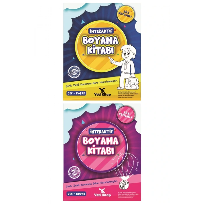 4 -6 Yaş Interaktif Boyama Kitabı 1 - 2 - Dijital Çoklu Zeka Tipi Testi Ilaveli Okuma Takip Ayracı