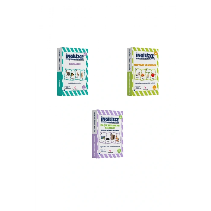 4-9 Yaş İngilizce Konuşturan Kelime Kartları English Flash Cards/ Okul Öncesi ve İlkokul /376 Kelime