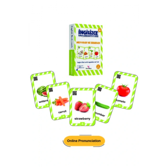 4-9 Yaş İngilizce Konuşturan Kelime Kartları English Flash Cards/ Okul Öncesi ve İlkokul /376 Kelime