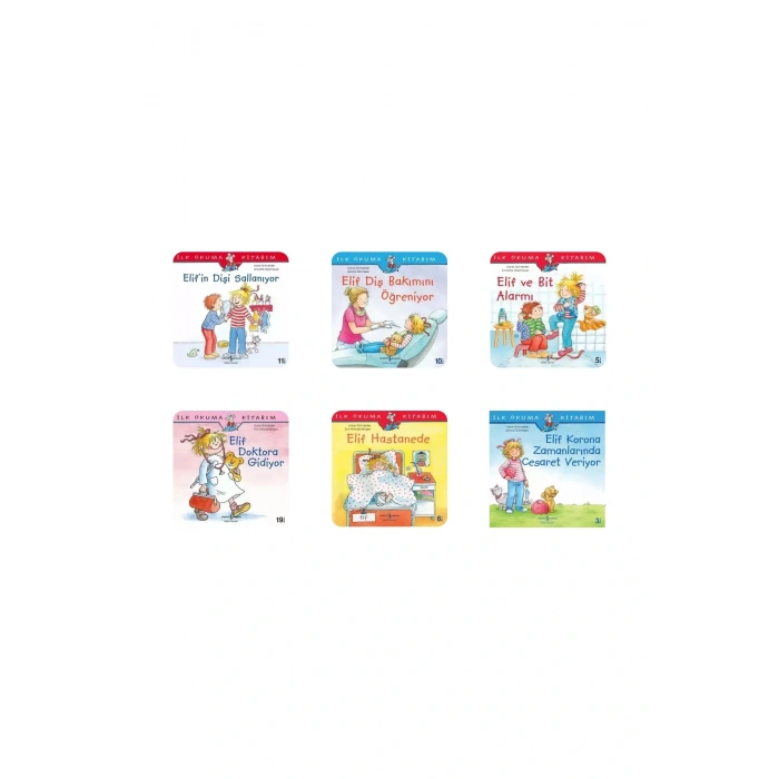 4-6 Yaş Elif ve Sağlık Serisi/6 Kitap/ Okul Öncesi Değerler Eğitimi+Okuma Takip Ayracı..!