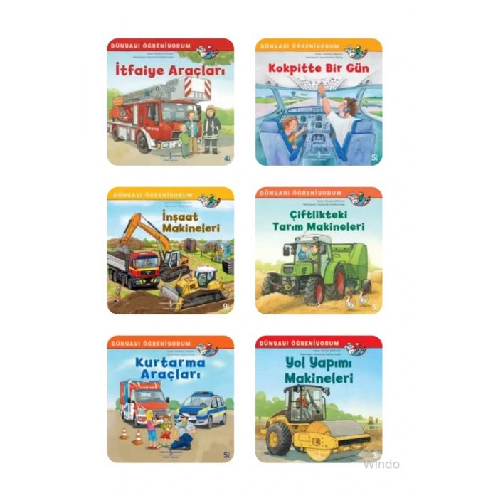 6-9 Yaş Araçlar ve Makinelerle Dünyayı Öğreniyorum Serisi / 12 Kitap/+Okuma Takip Ayracı..!
