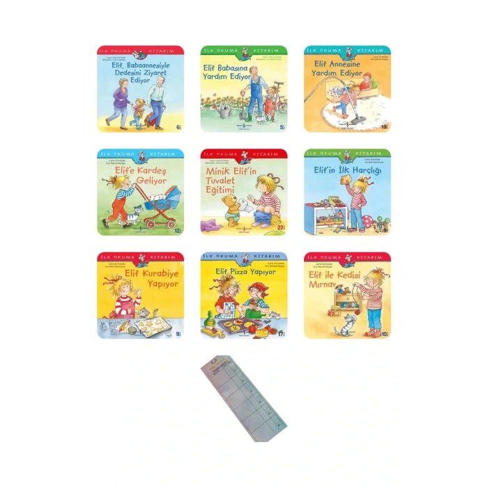 4-7 Yaş Elif Evde Serisi /9 Kitap/Aile İçi İlişkiler/Okul Öncesi Değerler Eğitimi+Okuma Takip Ayracı