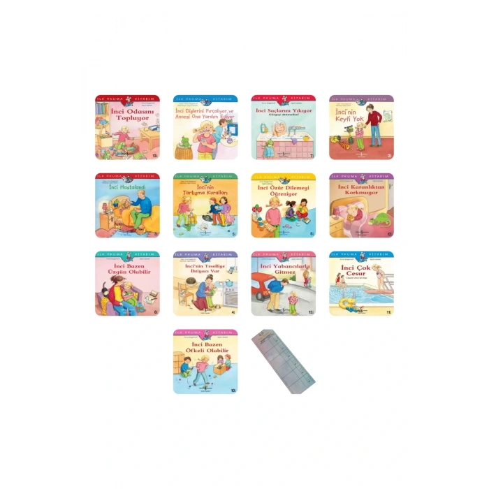 İnci İle İlk Okuma Kitabım Serisi 13 Kitap/5-7 Yaş / Değerler Eğitimi+Okuma Takip Ayracı..!