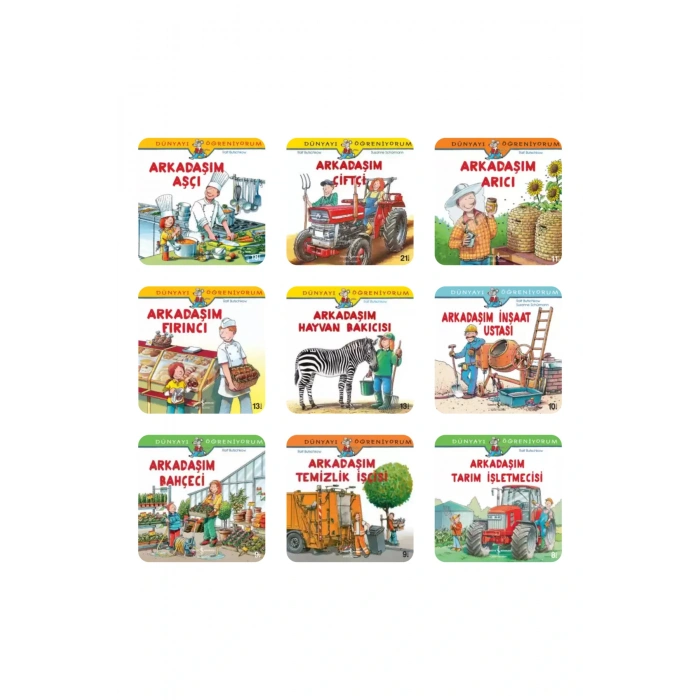 6-9 Yaş Mesleklerle Dünyayı Öğreniyorum Serisi 3. Seri / 8 Kitap/+Okuma Takip Ayracı..!