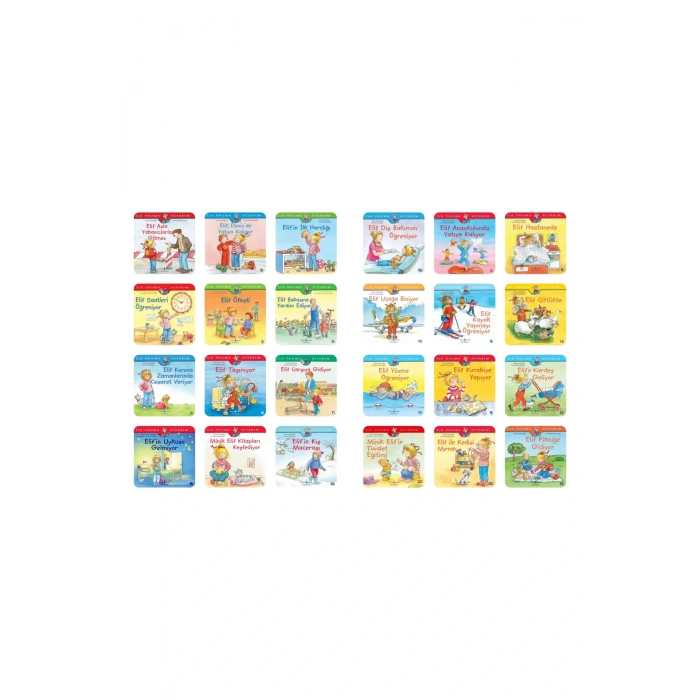 Elif ile İlk Okuma Kitabım Değerler Eğitimi 24 Kitap 3.ve 4.Seri 6-7 Yaş/1. Sınıf+Okuma Takip Ayracı