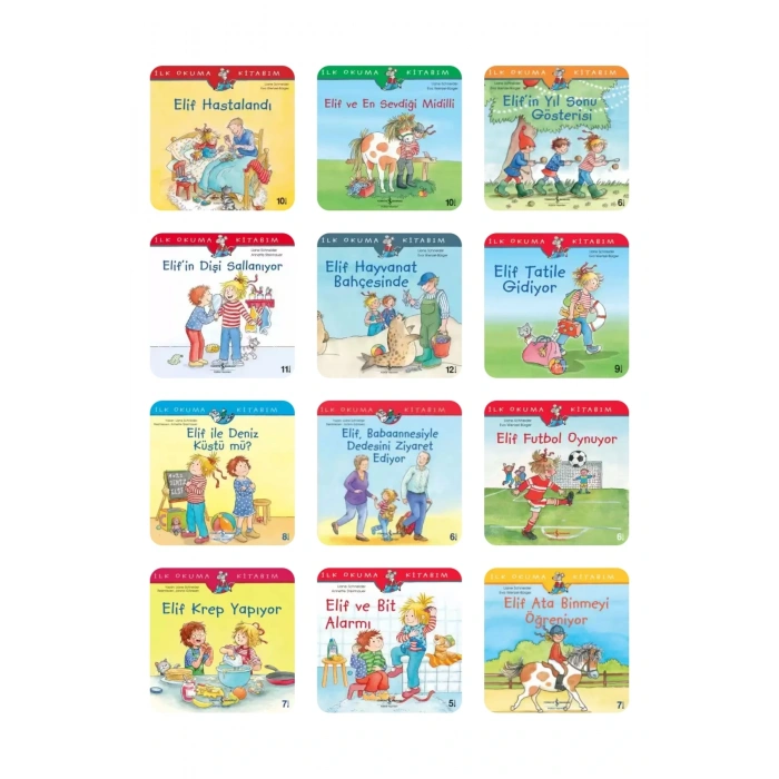 Elif ile İlk Okuma Kitabım Değerler Eğitimi 24 Kitap 1.ve 2.Seri 6-7 Yaş/1. Sınıf+Okuma Takip Ayracı