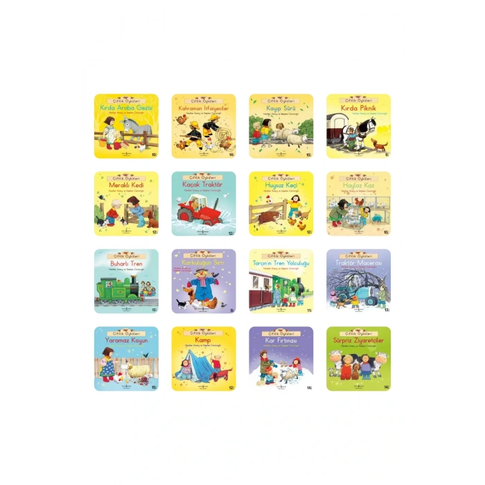 4-7 Yaş Çiftlik Hikayeleri Okuma Kitabı / 16 Kitap / Okul Öncesi ve 1. Sınıf +Okuma Takip Ayracı