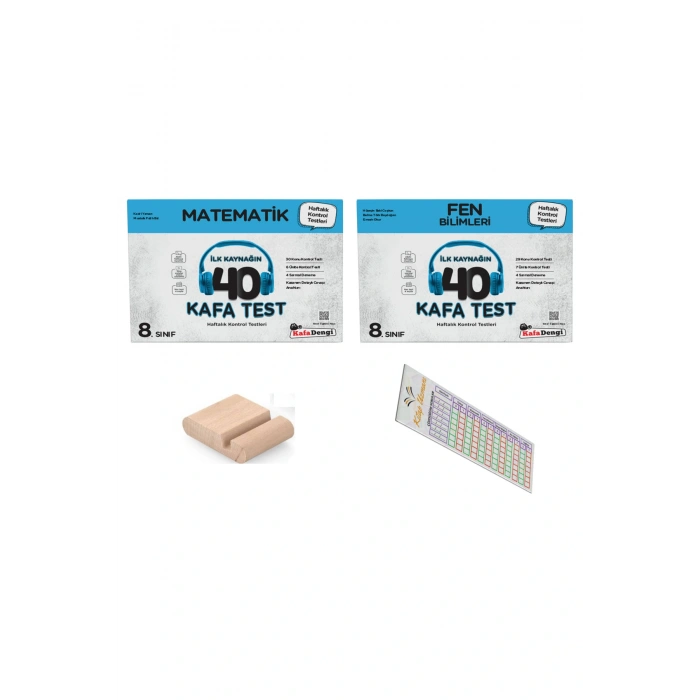 8. Sınıf Kafa Test Matematik+Fen ( Haftalık Kontrol Testleri) +Telefon Tutucu