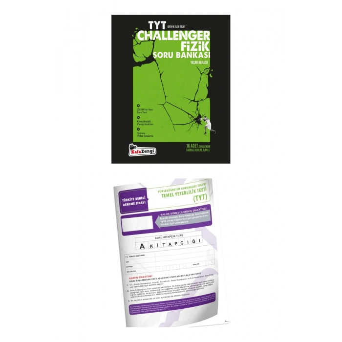 KAFADENGİ TYT Challenger Fizik Soru Bankası (Tümü Video Çözümlü) + TYT Deneme..!