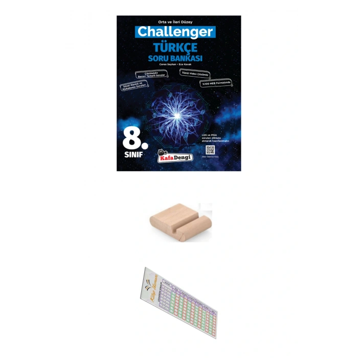 8.Sınıf Challenger Türkçe Soru Bankası (Tümü Video Çözümlü) + Telefon Tutucu