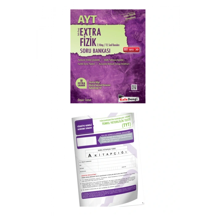 KAFADENGİ AYT Extra Fizik Soru Bankası / 2. Kitap (12. Sınıf Konuları) + TYT Deneme..!