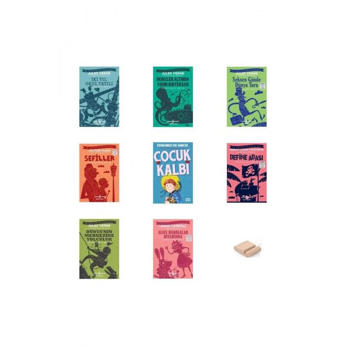 İş Bankası Çocuk Klasikleri 8 - 13 Yaş lkokul ve Ortaokul Okuma Kitapları 8 Kitap + Telefon Tutucu