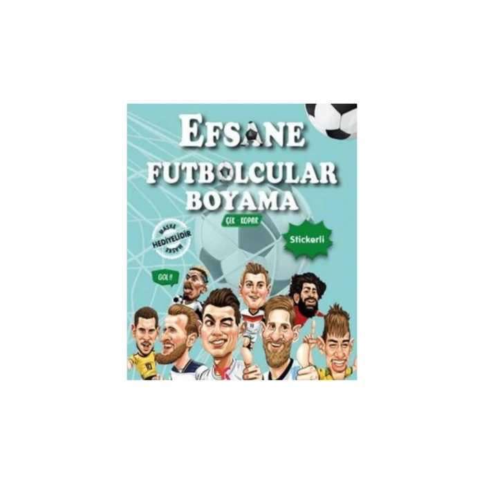 Efsane Futbolcular Boyama Kitabı Stickerlı-Maskeli - (Messi Ronaldo Neymar Mbappe)+ Telefon Standı