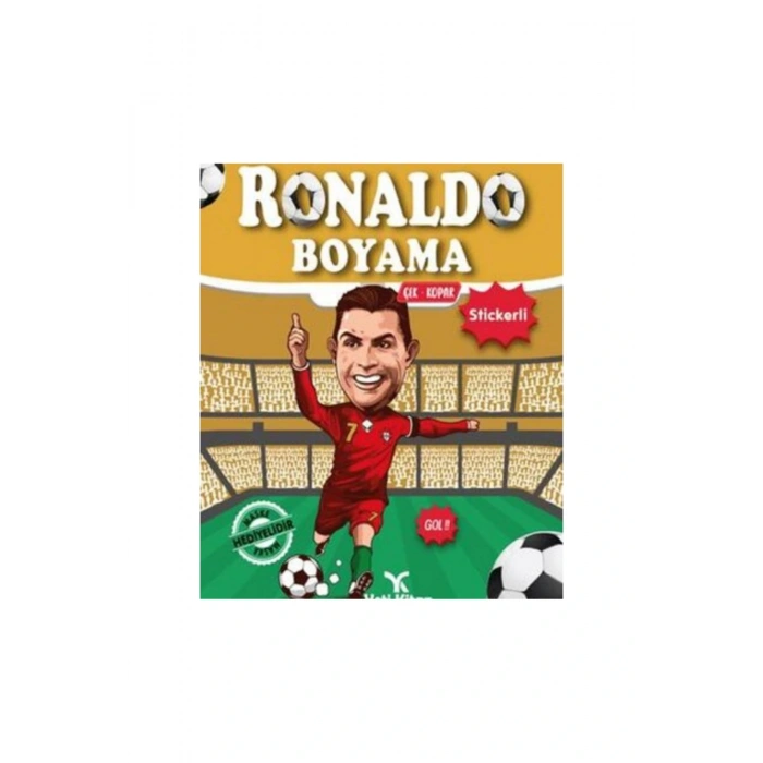 Efsane Futbolcular Boyama Kitabı Stickerlı-Maskeli - (Messi Ronaldo Neymar Mbappe)+ Telefon Standı